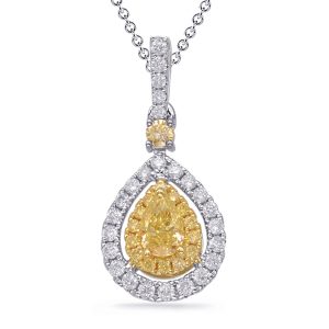 White & Yellow Gold Diamond Pendant