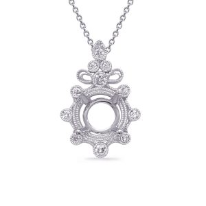 White Gold Diamond Pendant For 1.50ct
