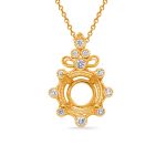 Yellow Gold Diamond Pendant For 2.00ct