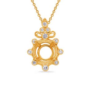Yellow Gold Diamond Pendant For 1/2ct