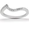 A silver ring with a wavy design is adorned with a row of small sparkling stones along its top edge.