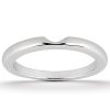 A polished silver ring with a rounded band and a slight indentation on one side.