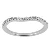 Thin silver ring with a row of small clear gemstones set along the top edge.