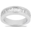 A clear band ring with a series of rectangular stones set along its outer edge.