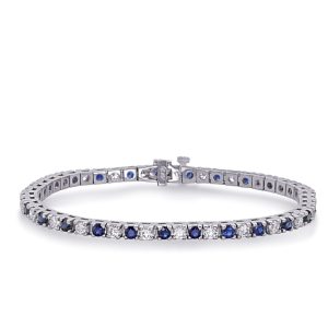 White Gold Sapphire & Dia Bracelet