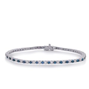 White Gold Diamond  & Sapphire Bracelet