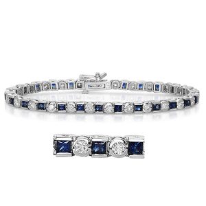 White Gold Sapp./ Dia Bracelet