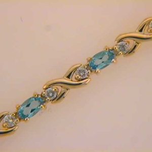Blue Topaz./ Dia Bracelet