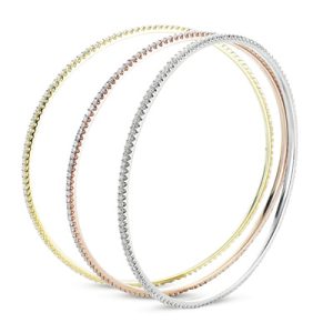 White Rose And Yellow Gold Bangle