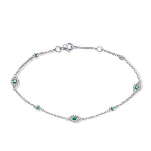 White Gold Emerald & Diamond Bracelet