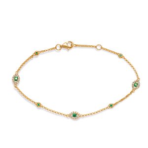 Yellow Gold Emerald & Diamond Bracelet
