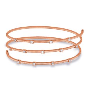 Rose and White Gold Bangle Italian Made