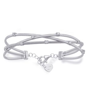 White Gold Bangle Italian Made
