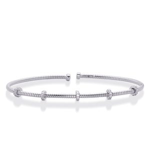 White Gold Bangle Italian Made