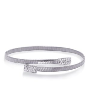 White Gold Bangle Italian Made