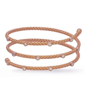 Rose Gold and White Bangle Italian Made