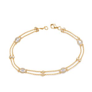 Yellow Gold Diamond By The Yard Bracele