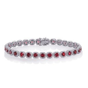 White Gold Ruby & Diamond Bracelet