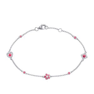 White Gold Ruby &  Diamond Bracelet