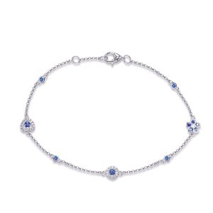 White Gold Sapphire & Diamond Bracelet