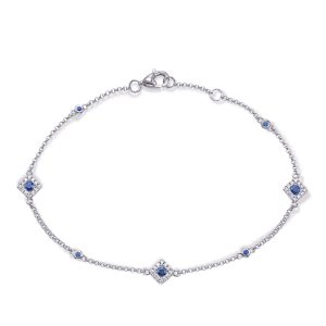 White Gold  Sapphire & Diamond Bracelet