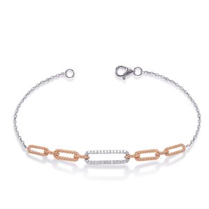 Rose & White Gold Diamond Bracelet