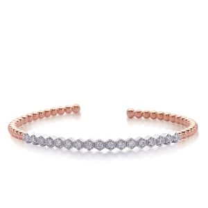 Rose & White Gold Bangle Bracelet