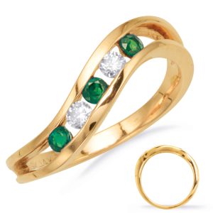 Emerald & Diamond Channel Set Band