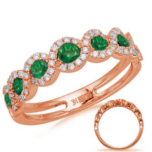 Rose Gold Emerald & Diamond Ring