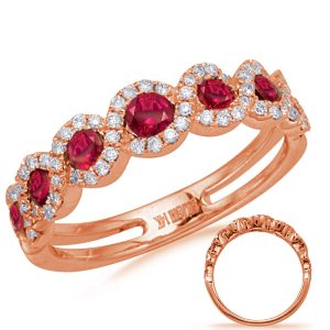 Rose Gold Ruby & Diamond Ring