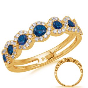Yellow Gold Sapphire & Diamond Ring
