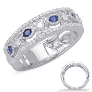 White Gold Sapphire & Diamond Ring