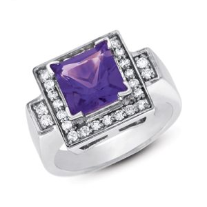 Amethyst & Diamond Ring