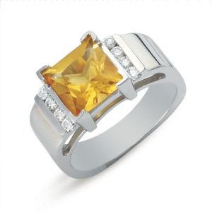 Citrine & Diamond Ring