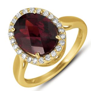 Garnet & Diamond Ring