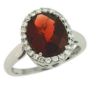 Garnet & Diamond Ring