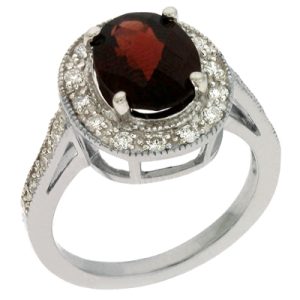 Garnet & Diamond Ring