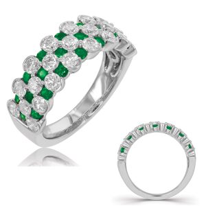 White Gold Tsavorite & Diamond Band