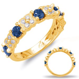 Yellow Gold Sapphire & Diamond Ring