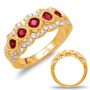 Yellow Gold Ruby & Diamond Ring