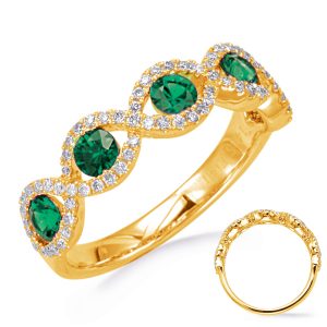 Yellow Gold Emerald & Diamond Ring