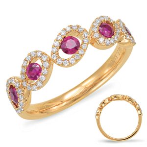 Rose Gold Ruby & Diamond Ring