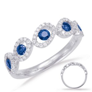 White Gold Sapphire & Diamond Ring