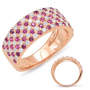 Rose Gold Ruby & Diamond Ring
