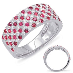 White Gold Ruby & Diamond Ring