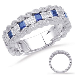 White Gold Sapphire & Diamond Ring