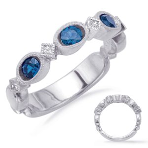 White Gold Sapphire & Diamond Ring