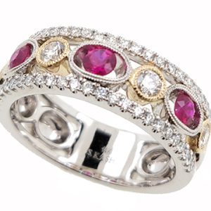 Yellow & White Ruby & Diamond Ring