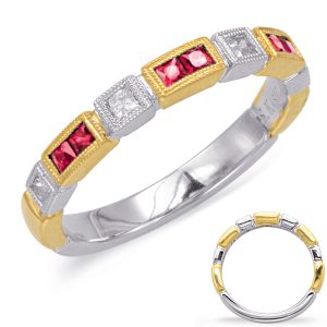 Yellow & White Gold Ruby & Diamond Ring