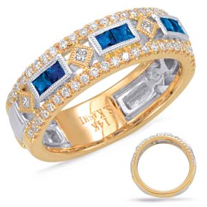 Yellow & White Sapphire & Diamond Ring